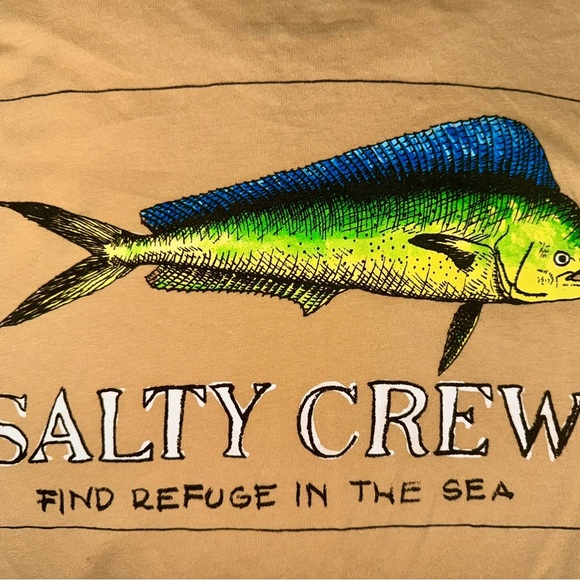 Salty Crew XL Graphic Tee | Mahi Mahi Fish Logo | Surf Fishing Outdoor Shirt - Picture 8 of 8